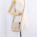CELINE Shoulder Bag Leather Beige Gold Auth mr3163-28