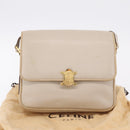 CELINE Shoulder Bag Leather Beige Gold Auth mr3163-29