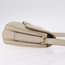 CELINE Shoulder Bag Leather Beige Gold Auth mr3163-4