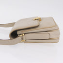 CELINE Shoulder Bag Leather Beige Gold Auth mr3163-5
