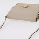 CELINE Shoulder Bag Leather Beige Gold Auth mr3163-6