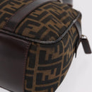 FENDI Zucca Canvas Hand Bag Black Brown Auth mr3164-11