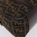 FENDI Zucca Canvas Hand Bag Black Brown Auth mr3164-12