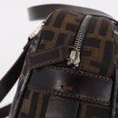FENDI Zucca Canvas Hand Bag Black Brown Auth mr3164-14