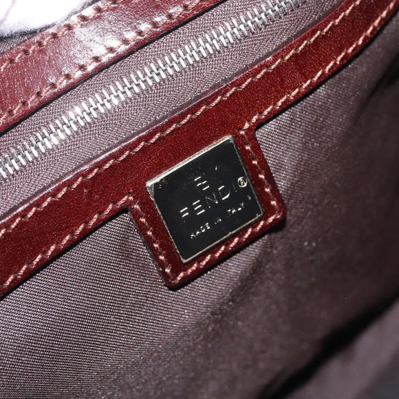FENDI Zucca Canvas Hand Bag Black Brown Auth mr3164