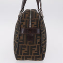 FENDI Zucca Canvas Hand Bag Black Brown Auth mr3164-4