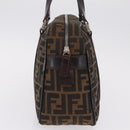 FENDI Zucca Canvas Hand Bag Black Brown Auth mr3164-5