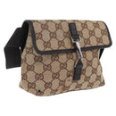 GUCCI GG Canvas Waist bag Beige Silver 92543 Auth mr3166-1