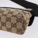 GUCCI GG Canvas Waist bag Beige Silver 92543 Auth mr3166-16