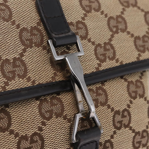 GUCCI GG Canvas Waist bag Beige Silver 92543 Auth mr3166