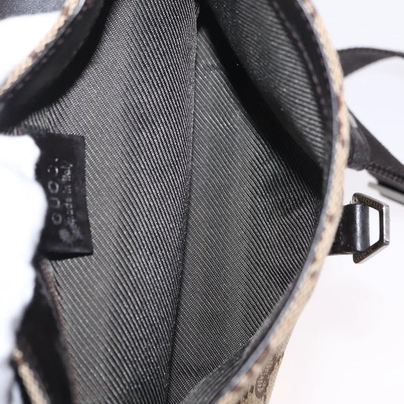 GUCCI GG Canvas Waist bag Beige Silver 92543 Auth mr3166