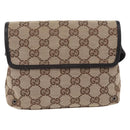 GUCCI GG Canvas Waist bag Beige Silver 92543 Auth mr3166-4