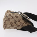 GUCCI GG Canvas Waist bag Beige Silver 92543 Auth mr3166-5