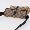 GUCCI GG Canvas Waist bag Beige Silver 92543 Auth mr3166-7