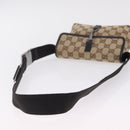 GUCCI GG Canvas Waist bag Beige Silver 92543 Auth mr3166-8