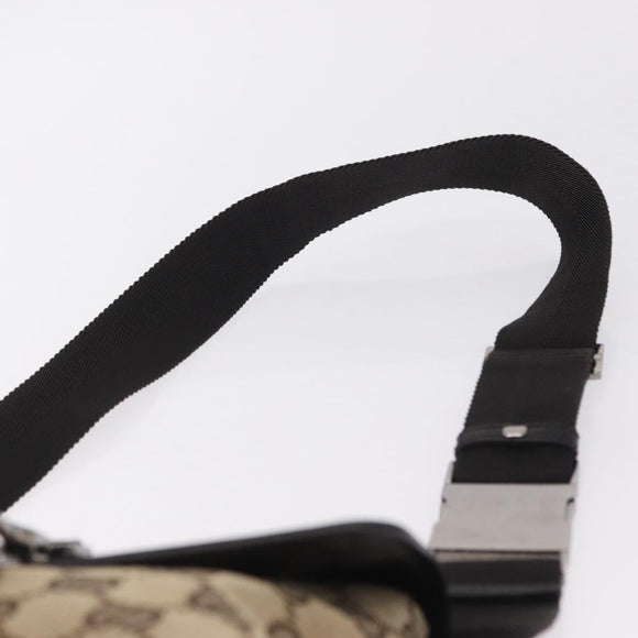 GUCCI GG Canvas Waist bag Beige Silver 92543 Auth mr3166