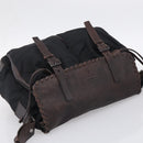 PRADA Shoulder Bag Nylon Leather Black Silver Auth mr3167-6