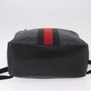 GUCCI GG Supreme Sherry Line Backpack PVC Navy Silver 473324 Auth mr3169A-12