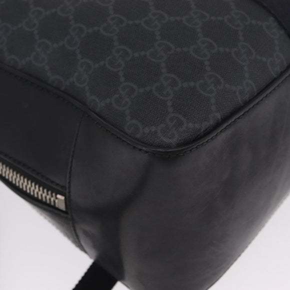 GUCCI GG Supreme Sherry Line Backpack PVC Navy Silver 473324 Auth mr3169A