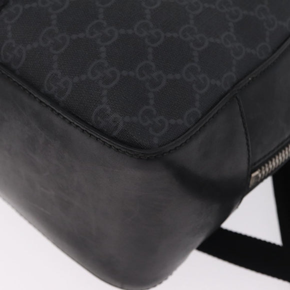 GUCCI GG Supreme Sherry Line Backpack PVC Navy Silver 473324 Auth mr3169A