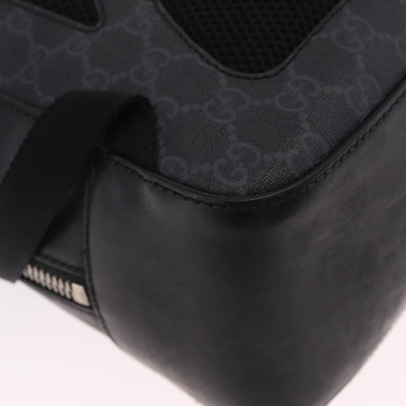 GUCCI GG Supreme Sherry Line Backpack PVC Navy Silver 473324 Auth mr3169A