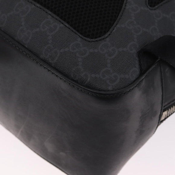 GUCCI GG Supreme Sherry Line Backpack PVC Navy Silver 473324 Auth mr3169A