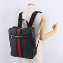 GUCCI GG Supreme Sherry Line Backpack PVC Navy Silver 473324 Auth mr3169A-28
