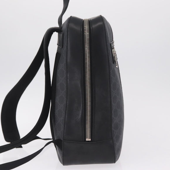 GUCCI GG Supreme Sherry Line Backpack PVC Navy Silver 473324 Auth mr3169A