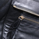 CELINE Luggage Medium Hand Bag Suede Leather Beige Gold black Auth mr3170A-21