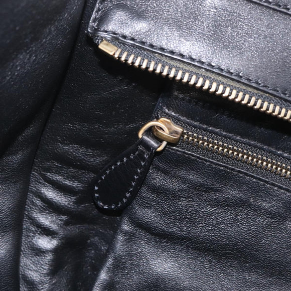 CELINE Luggage Medium Hand Bag Suede Leather Beige Gold black Auth mr3170A