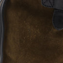 CELINE Luggage Medium Hand Bag Suede Leather Beige Gold black Auth mr3170A-6