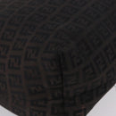 FENDI Zucchino Canvas Tote Bag Brown Silver Auth mr3171-10