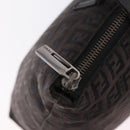 FENDI Zucchino Canvas Tote Bag Brown Silver Auth mr3171-14