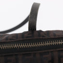 FENDI Zucchino Canvas Tote Bag Brown Silver Auth mr3171-15