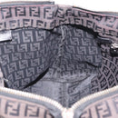 FENDI Zucchino Canvas Tote Bag Brown Silver Auth mr3171-19