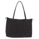 FENDI Zucchino Canvas Tote Bag Brown Silver Auth mr3171-3