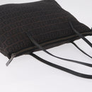 FENDI Zucchino Canvas Tote Bag Brown Silver Auth mr3171-6