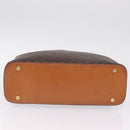 CELINE Macadam Canvas Hand Bag PVC Leather Brown Gold Auth mr3172A-10