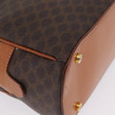 CELINE Macadam Canvas Hand Bag PVC Leather Brown Gold Auth mr3172A-11