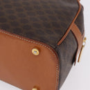 CELINE Macadam Canvas Hand Bag PVC Leather Brown Gold Auth mr3172A-12