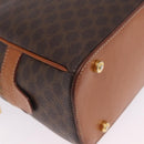 CELINE Macadam Canvas Hand Bag PVC Leather Brown Gold Auth mr3172A-13