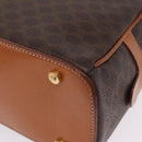 CELINE Macadam Canvas Hand Bag PVC Leather Brown Gold Auth mr3172A-14