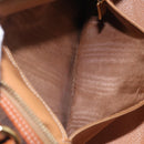 CELINE Macadam Canvas Hand Bag PVC Leather Brown Gold Auth mr3172A-22