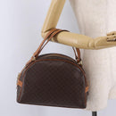 CELINE Macadam Canvas Hand Bag PVC Leather Brown Gold Auth mr3172A-24