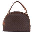 CELINE Macadam Canvas Hand Bag PVC Leather Brown Gold Auth mr3172A-2