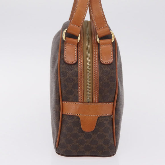 CELINE Macadam Canvas Hand Bag PVC Leather Brown Gold Auth mr3172A