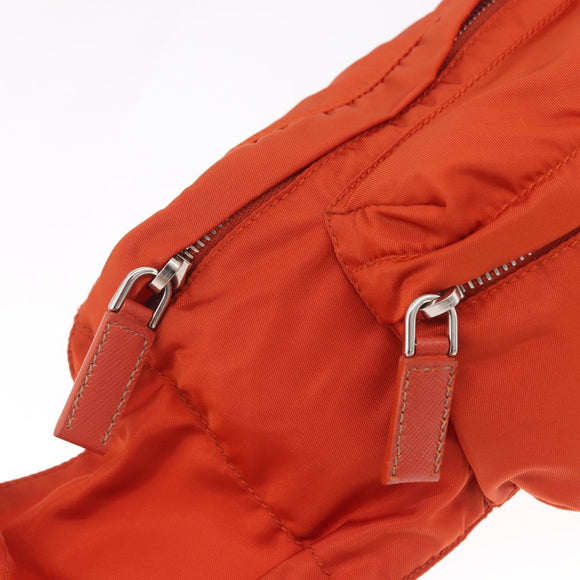 PRADA Waist bag Nylon Orange Silver Auth mr3174A