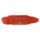 PRADA Waist bag Nylon Orange Silver Auth mr3174A-2