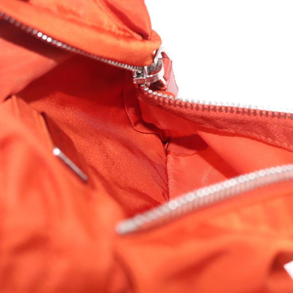 PRADA Waist bag Nylon Orange Silver Auth mr3174A