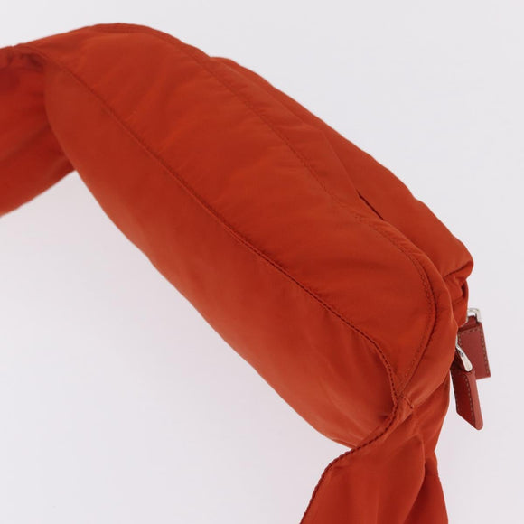 PRADA Waist bag Nylon Orange Silver Auth mr3174A
